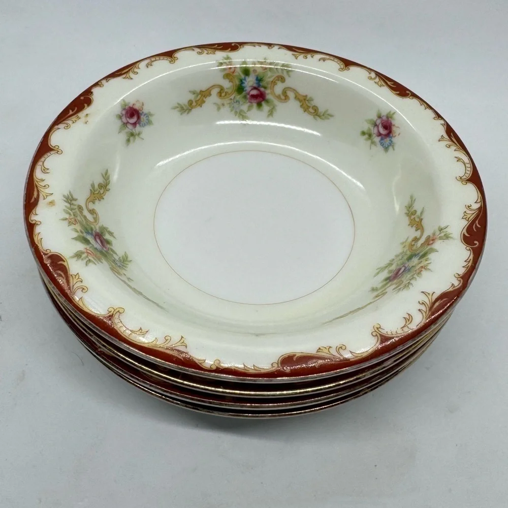 1950s Harmony House China “Wembley” Pattern Soup Bowls Set of 4